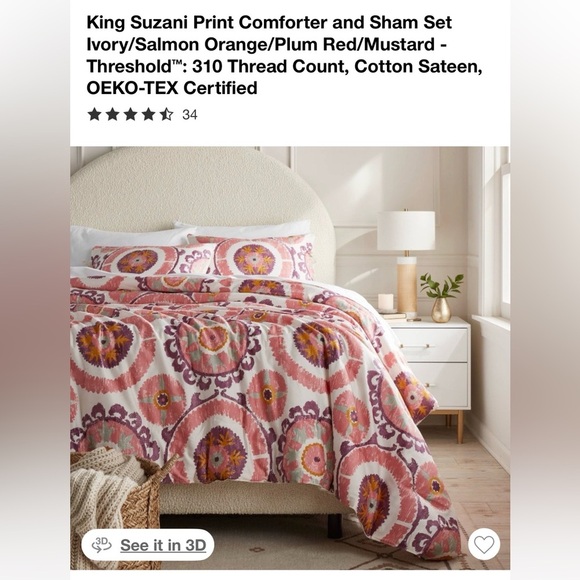 Threshold Other - Threshold Suzani Print Quilt Set in Ivory, Orange, and Red